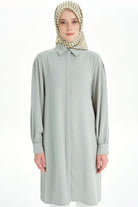 Arkası Pilise Detaylı Tunik - Olive TUGBA