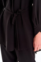 Asimetrik Kol Detaylı Tunik Takım - Siyah TUGBA