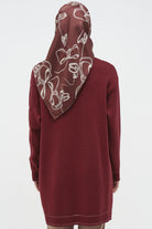Baklava Desen Triko Tunik - Bordo TUGBA