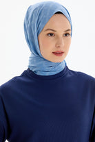 Baklava Desen Pamuk Şal - İndigo TUGBA