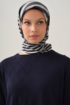 Baklava Desenli Tunik - Lacivert TUGBA