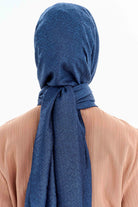 Balıksırtı Desen Viskon Şal - İndigo TUGBA