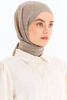 Balıksırtı Desen Viskon Şal - Taş TUGBA