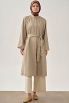 Balon Kollu Kemerli Giy-Çık - Vizon TUGBA