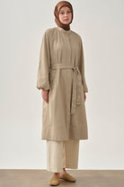 Balon Kollu Kemerli Giy-Çık - Vizon TUGBA