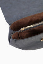 Bant Tokalı Flap Çanta - Lacivert TUGBA