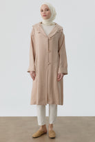 Baskı Desen Detaylı Giy-Çık - Bej TUGBA