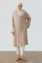 Baskı Desen Detaylı Giy-Çık - Bej TUGBA