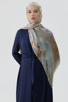 Bedenden Kuşaklı Elbiseli Takım - Lacivert TUGBA