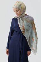 Bedenden Kuşaklı Elbiseli Takım - Lacivert TUGBA