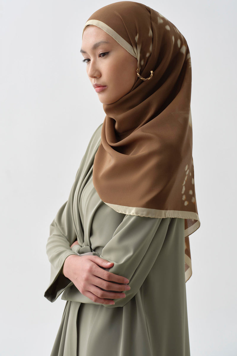 Bel Bağlama Detaylı Abaya - Mint TUGBA