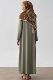Bel Bağlama Detaylı Abaya - Mint TUGBA