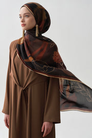 Bel Bağlama Detaylı Abaya - Taba TUGBA
