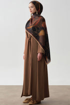 Bel Bağlama Detaylı Abaya - Taba TUGBA