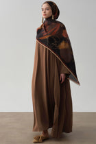 Bel Bağlama Detaylı Abaya - Taba TUGBA