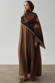 Bel Bağlama Detaylı Abaya - Taba TUGBA