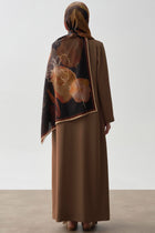 Bel Bağlama Detaylı Abaya - Taba TUGBA