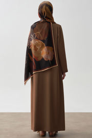Bel Bağlama Detaylı Abaya - Taba TUGBA
