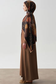 Bel Bağlama Detaylı Abaya - Taba TUGBA