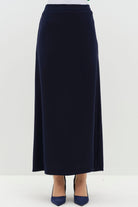 Bel Lastik Detaylı Pilikaşeli Kalem Etek - Lacivert TUGBA