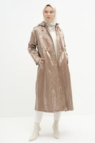 Bel Lastikli Cep Detaylı Kap - Bronz TUGBA