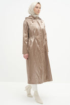 Bel Lastikli Cep Detaylı Kap - Bronz TUGBA