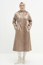 Bel Lastikli Cep Detaylı Kap - Bronz TUGBA