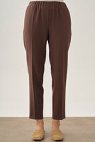 Bel Lastikli Havuç Pantolon - Kahve TUGBA