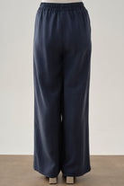 Beli Bağcık Detaylı Lastikli Pantolon - Lacivert TUGBA