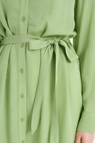 Beli Kuşaklı Robalı Tunik - Fıstık Yeşili TUGBA