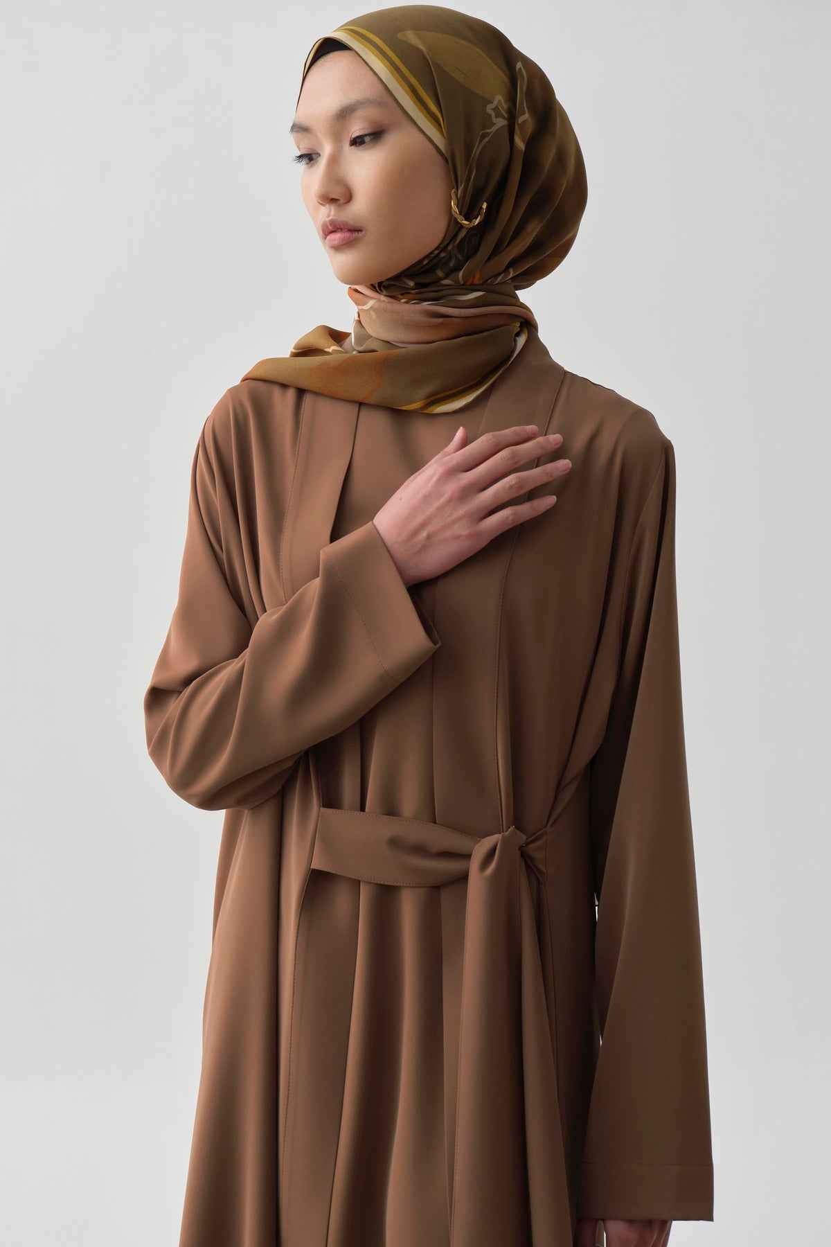 Beli Kuşaklı Tunik Takım - Taba TUGBA