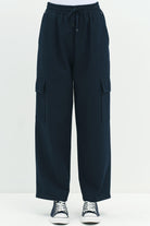 Beli Lastikli Cepli Pantolon - Lacivert TUGBA