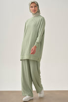 Beli Lastikli Cepli Pantolon - Mint TUGBA