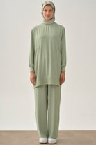 Beli Lastikli Cepli Pantolon - Mint TUGBA