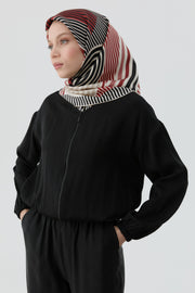 Beli Lastikli Crop Ceket - Siyah TUGBA