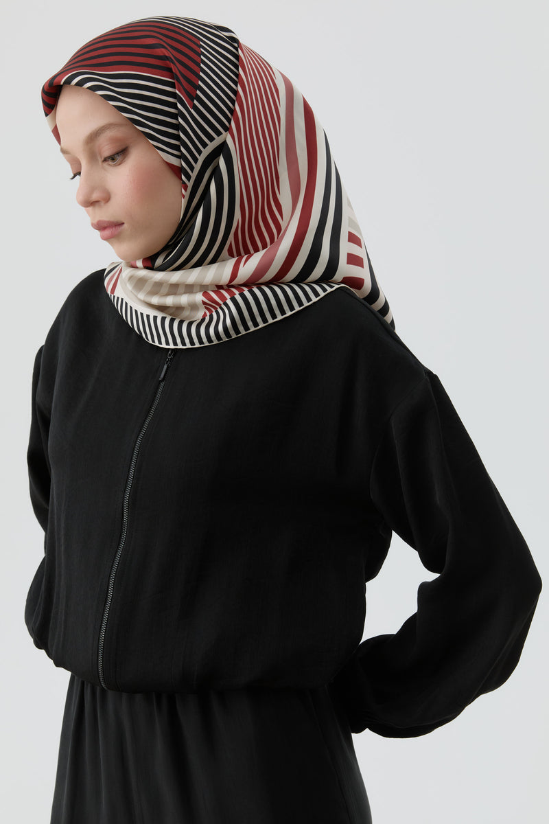 Beli Lastikli Crop Ceket - Siyah TUGBA