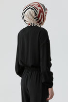 Beli Lastikli Crop Ceket - Siyah TUGBA