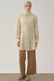 Beli Lastikli Culotte Pantolon - Camel TUGBA