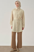 Beli Lastikli Culotte Pantolon - Camel TUGBA