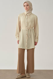 Beli Lastikli Culotte Pantolon - Camel TUGBA