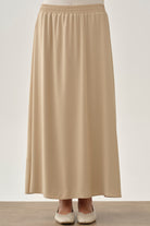 Beli Lastikli Etek - Bej TUGBA