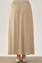 Beli Lastikli Etek - Bej TUGBA