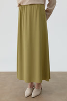 Beli Lastikli Etek - Olive TUGBA