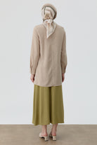 Beli Lastikli Etek - Olive TUGBA