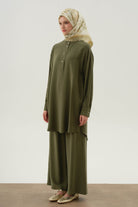 Beli Lastikli Pantolon - Haki TUGBA