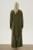 Beli Lastikli Pantolon - Haki TUGBA