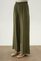 Beli Lastikli Pantolon - Haki TUGBA