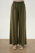 Beli Lastikli Pantolon - Haki TUGBA