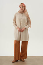 Beli Lastikli Pantolon - Tarçın TUGBA