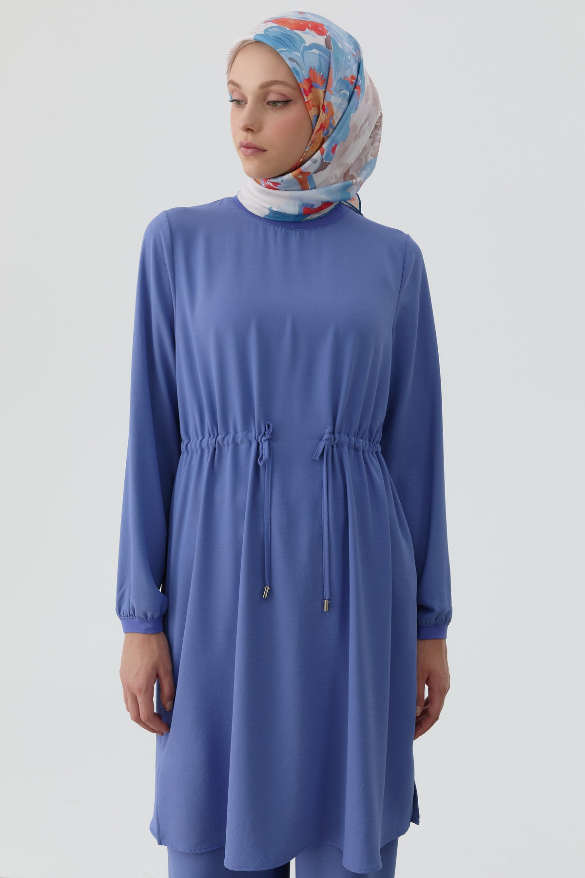 Beli Bağcık Detaylı Ribanalı Tunik - Havacı TUGBA